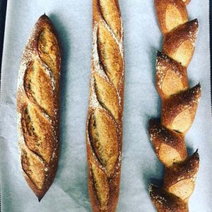 Sourdough rye baguettes